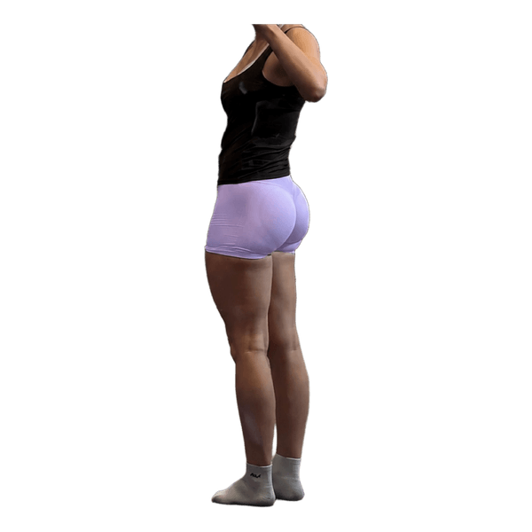 Purple workout shorts