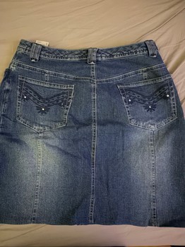 Blue denim skirt