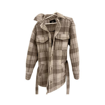 Ruudullinen villakangas takki