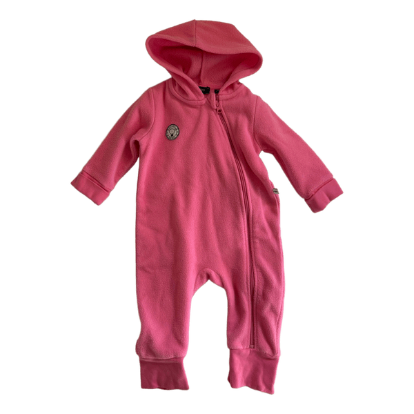 Pink fleece baby jumpsuit