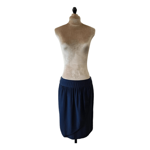 Hugo Boss Orange silk blend dark blue asymmetrical skirt (38 / M)