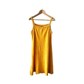 keltainen hihaton mekko L