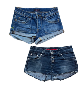 Y2K low waist mini farkkushortsit