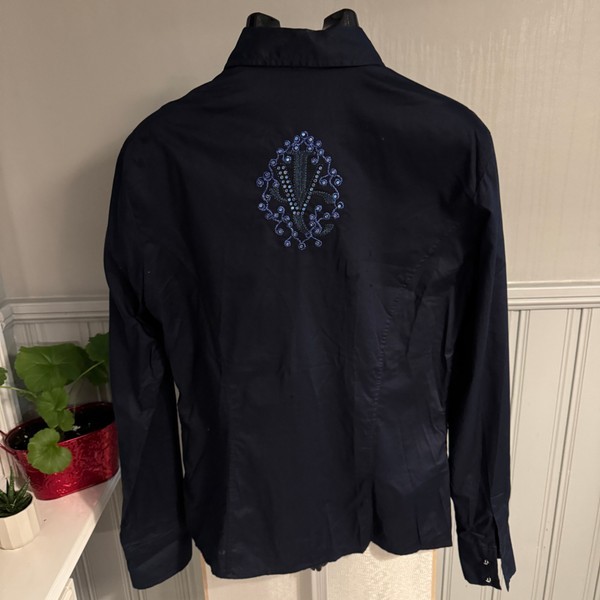 Versace Jeans Couture Herrskjorta / Stl XXL/ Marinblå med Kristallbroderier