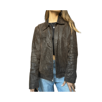 Brown leather jacket