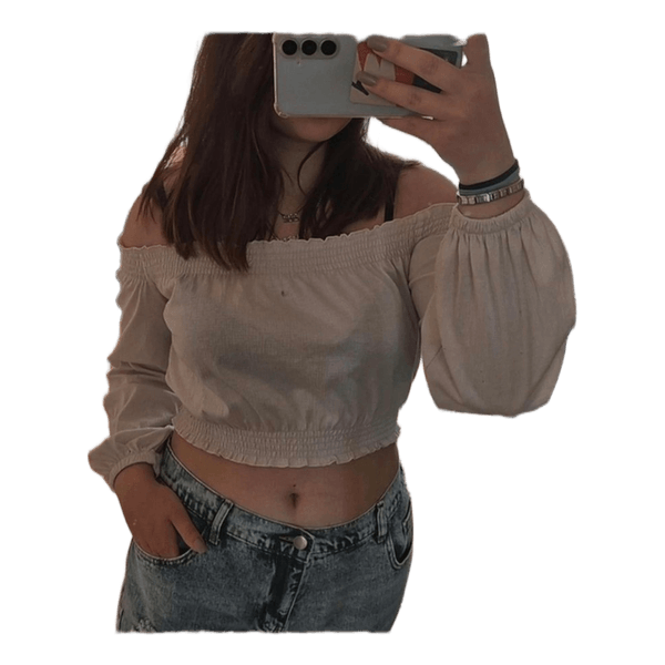 Beige off shoulder top