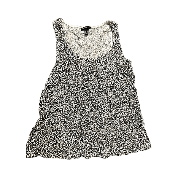 Black and white leopard print tank top