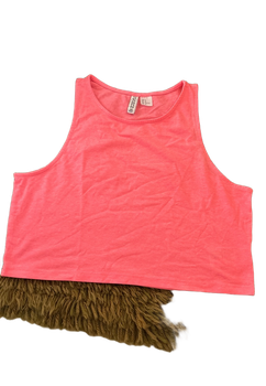Pink cropped tank top