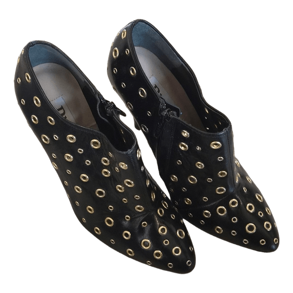 Dune black eyelet booties