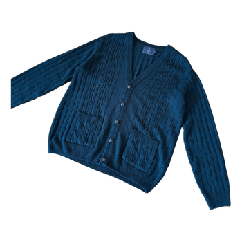 Green cable knit cardigan
