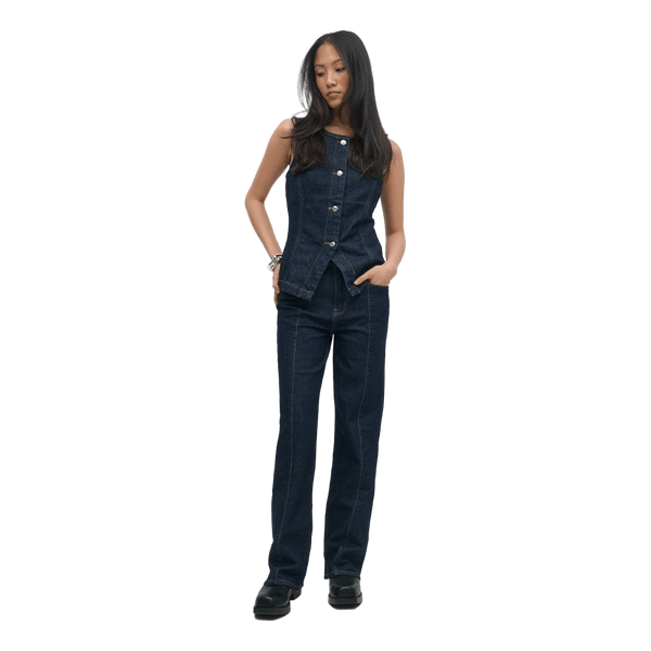 Blå denimbukser medsøm