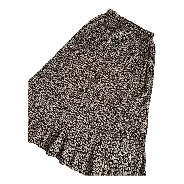 Brown animal print midi skirt