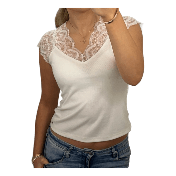 White lace trim top