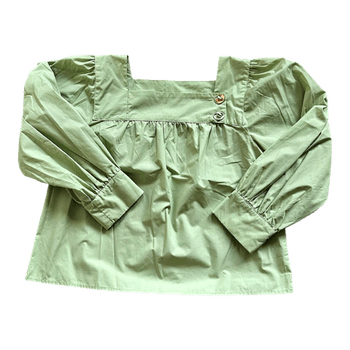 Mint green square neck blouse