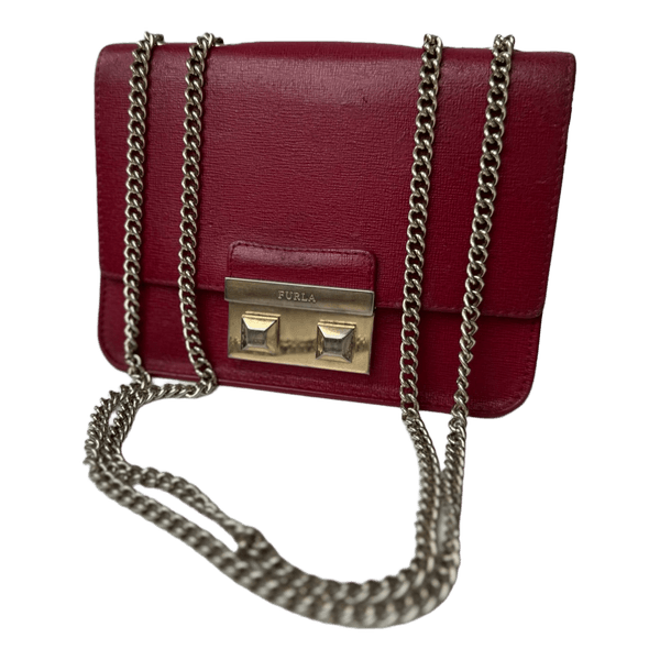 Red Furla leather bag