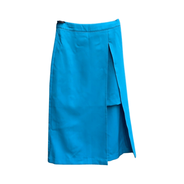 Turquoise wrap midi skirt