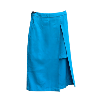 Turquoise wrap midi skirt
