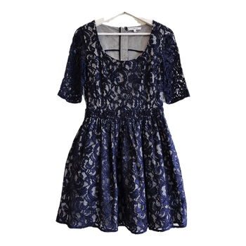 CARVEN navy lace dress