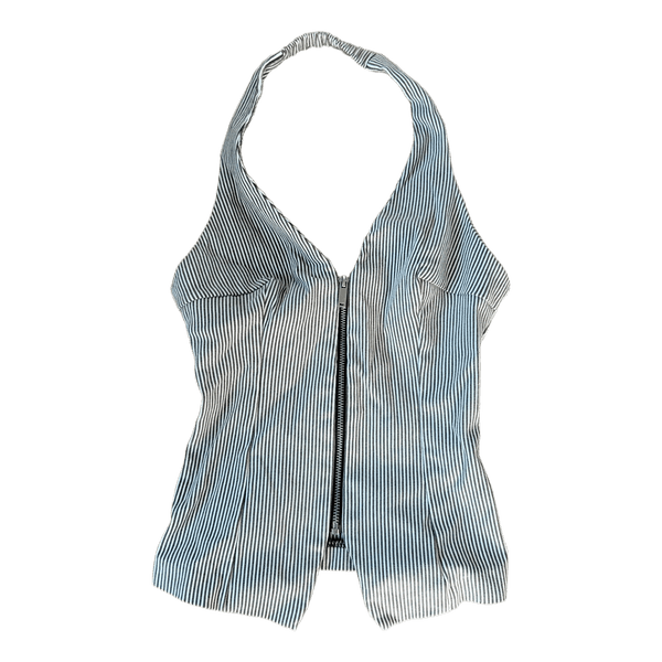 Stribet bershka halterneck top