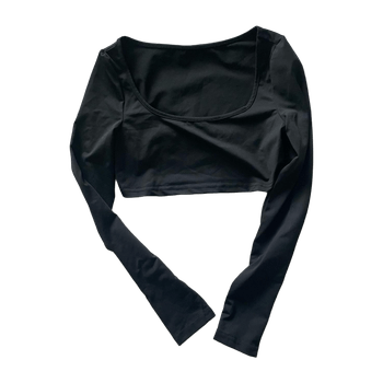 Musta pitkähihainen crop top