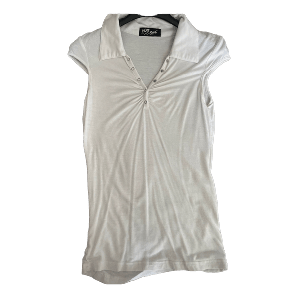 White collared polo top
