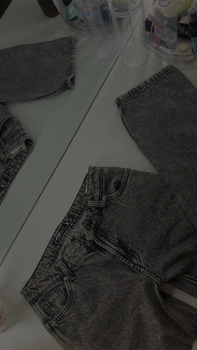 Grey low waist ripped jeans