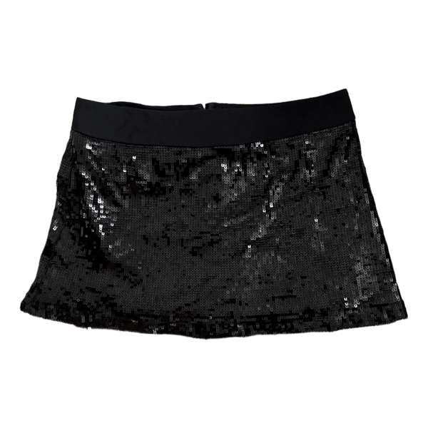 Black sequin mini skirt