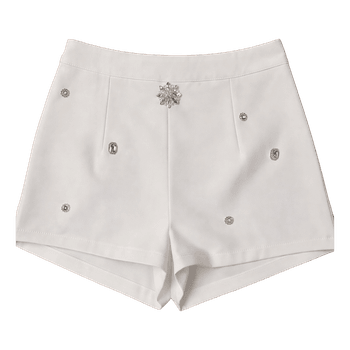 White rhinestone shorts