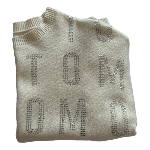 Mohito cream rhinestone sweater