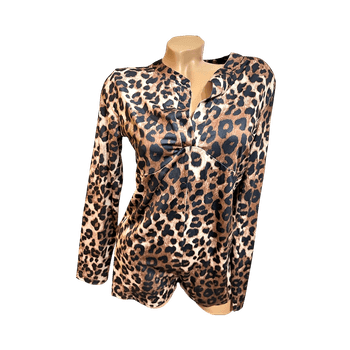 Leopard print long sleeve top