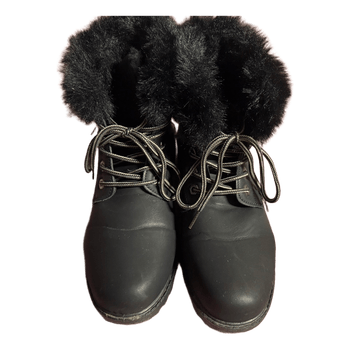 Black lace-up boots