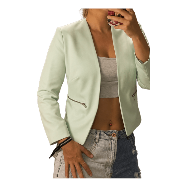 Green blazer with zippers