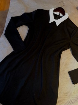 Black dress with white collar