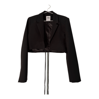 Black cropped blazer