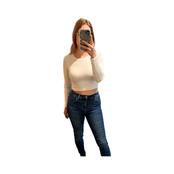 White long sleeve top