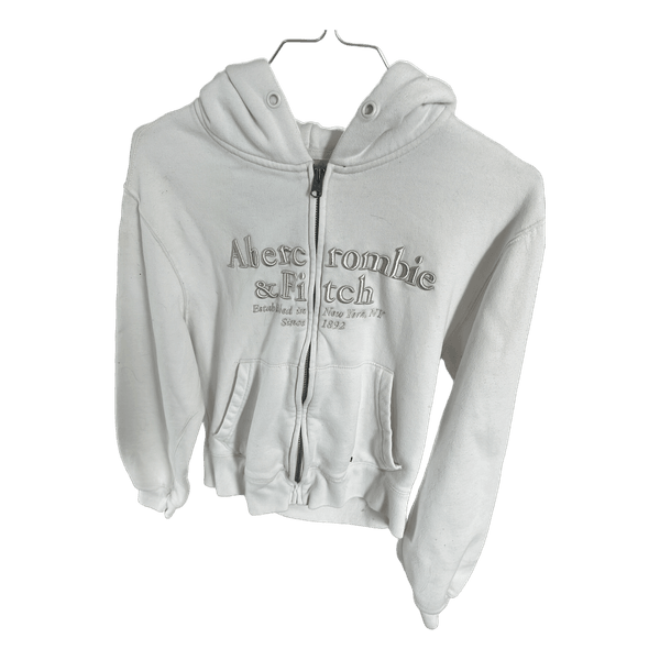Hvid Abercrombie & Fitch hættetrøje