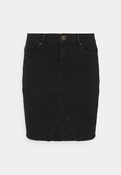 Black denim skirt