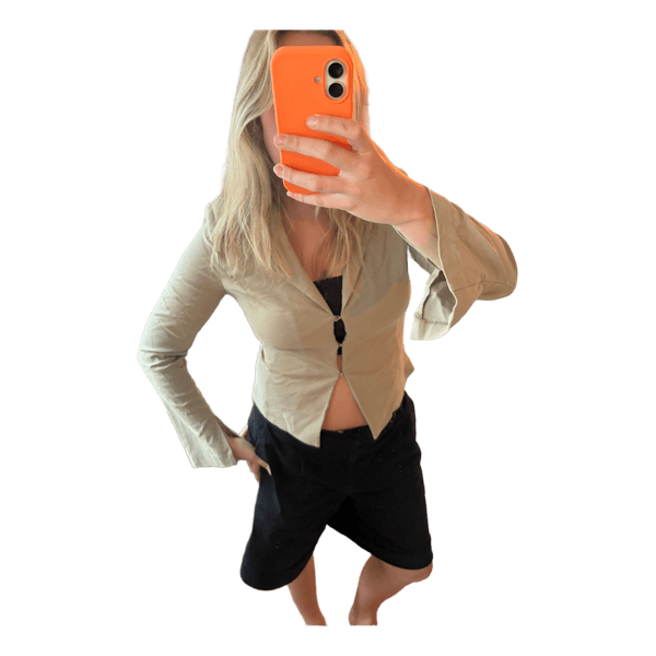 Beige langærmet top