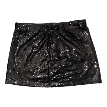 Black sequin mini skirt