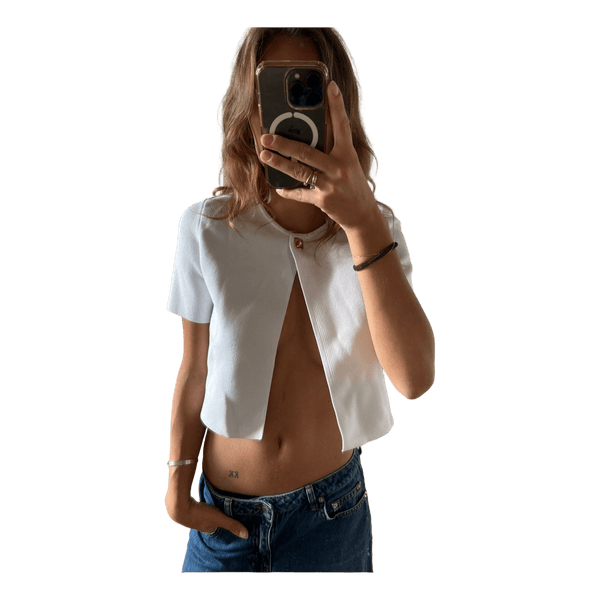 Hvid strikket kort cardigan