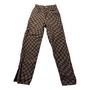Brown checkered trousers