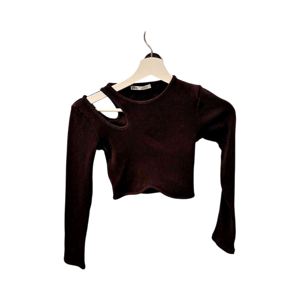 Musta ribbineule crop-top