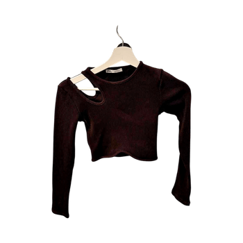 Musta ribbineule crop-top