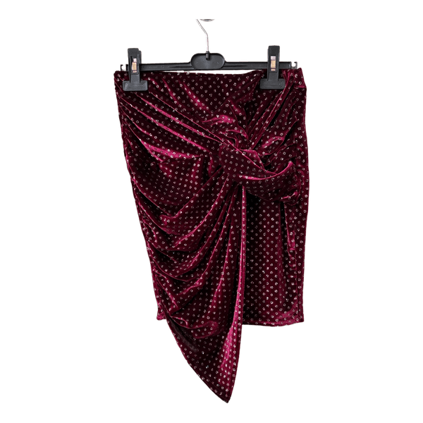 Burgundy velvet glitter skirt