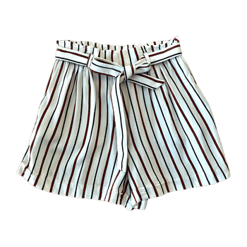 H&M Striped Paperbag Waist Shorts, Size 36