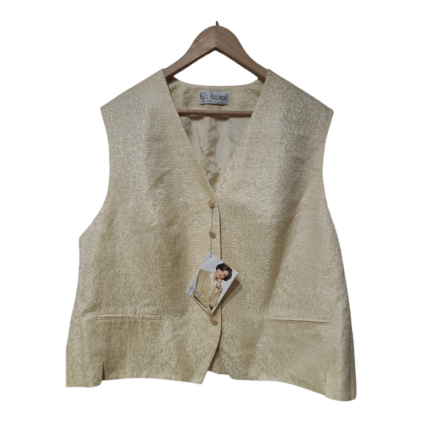 Cream patterned vest