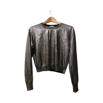 Metallic crewneck sweater