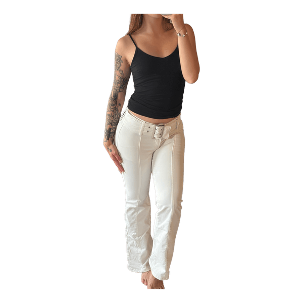 White low rise trousers