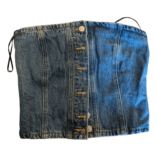 Blå denim tubetop