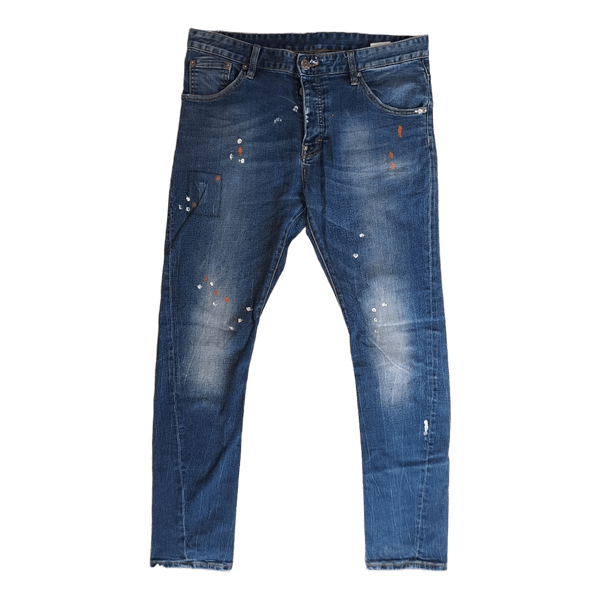 Blue denim jeans